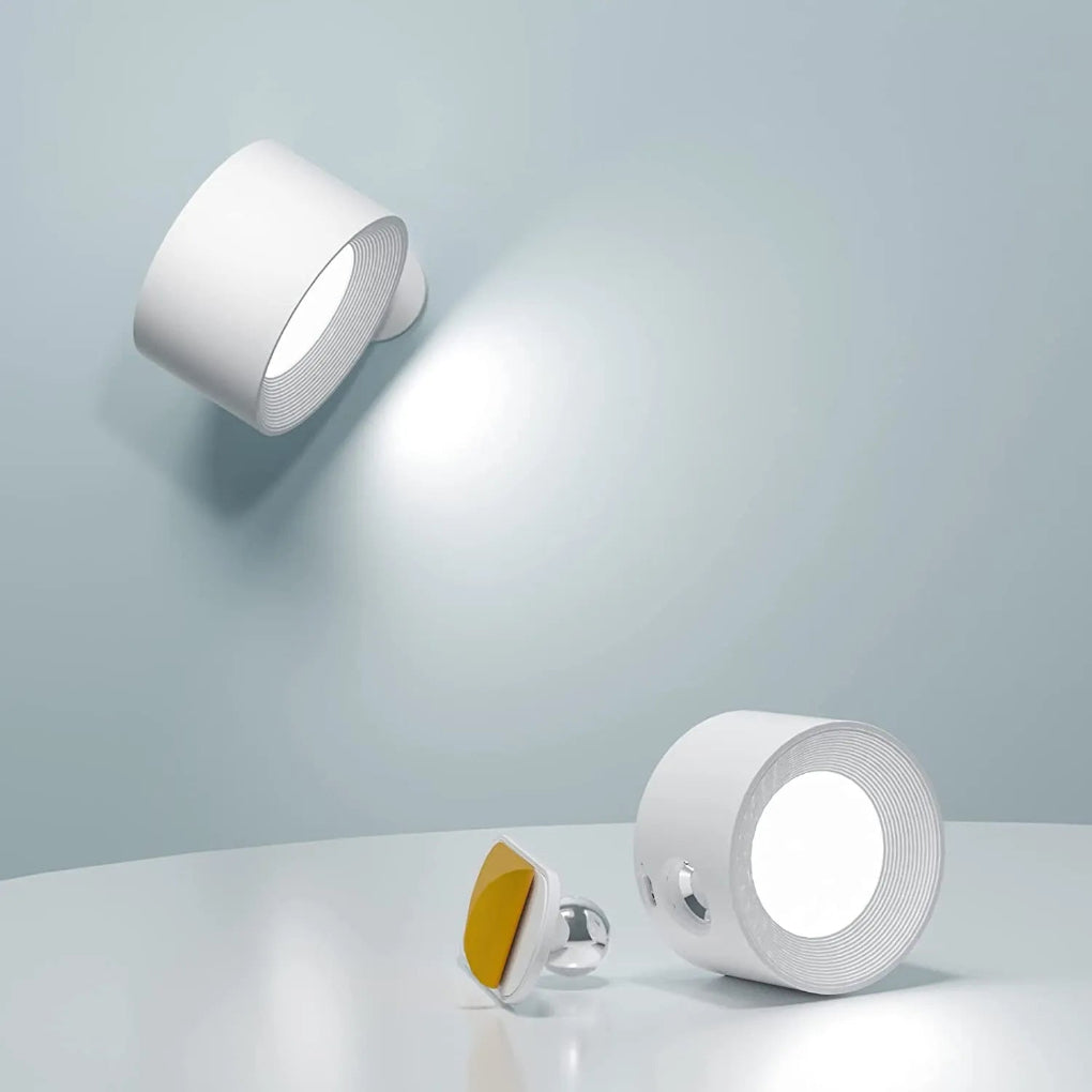 Trådløs magnetisk LED vegglampe. Moderne oppladbar lampe for fleksibel belysning og interiør dekorasjon.