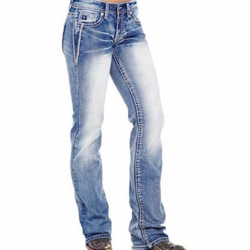 Herre bootcut-jeans i klassisk blå denim, perfekt for komfortabel hverdagsstil.