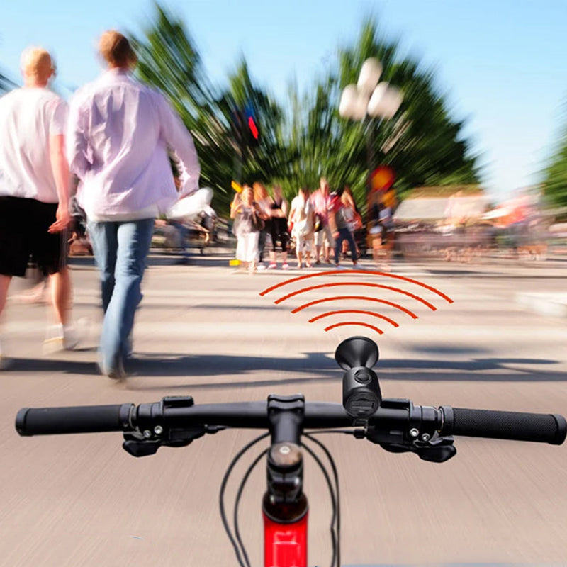 Sikkerhet med elektrisk sykkelhorn; en klar sykkelklokke for mørkekjøring og sikt.