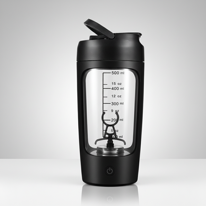 Unisex elektrisk shaker i Tritan for jevne proteinshakes; ideell for treningsentusiaster på farten.
