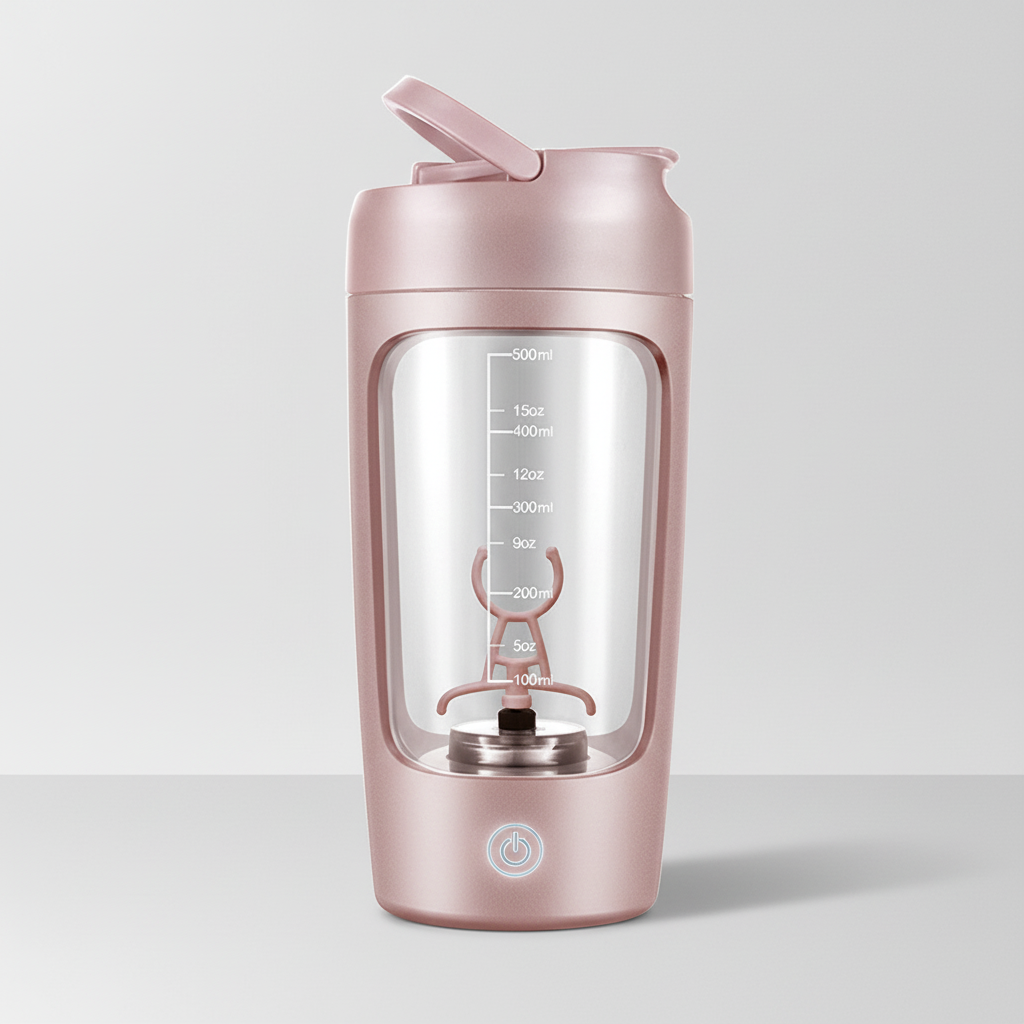 Premium elektrisk proteinshaker i BPA-fri Tritan, sikrer glatte, klumpfrie drikker etter trening.
