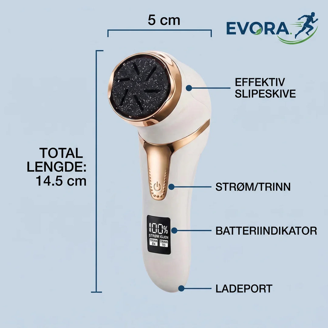 Detalj av elektrisk fotfils roterende hode for fjerning av hard hud. Innebygd vakuum for hygienisk pedikyr.