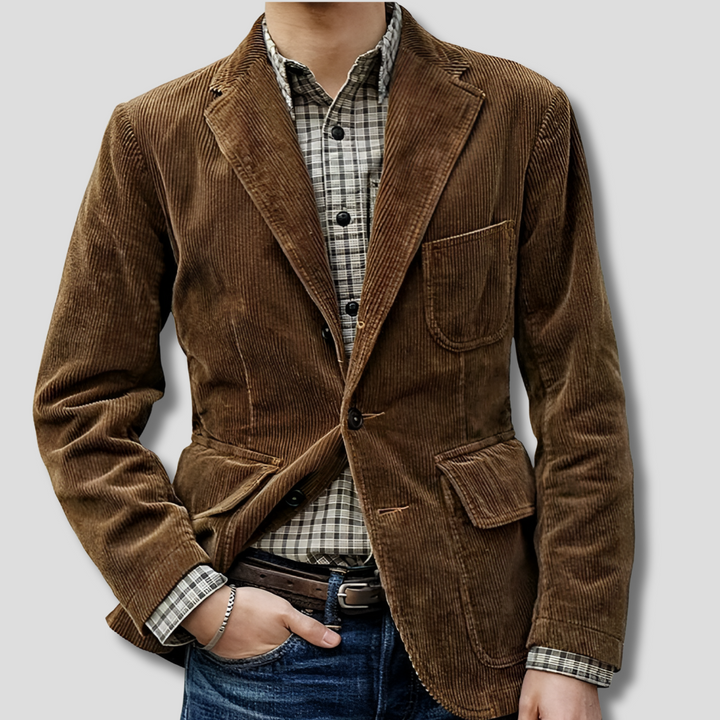 Formell herreklær: Vintage blazer og vest sett som kombinerer mote med tidløs eleganse og komfort.