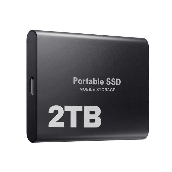 Ekstern SSD 2TB USB-C. Rask bærbar lagringsenhet for PC, Mac. Perfekt for backup og filoverføring.
