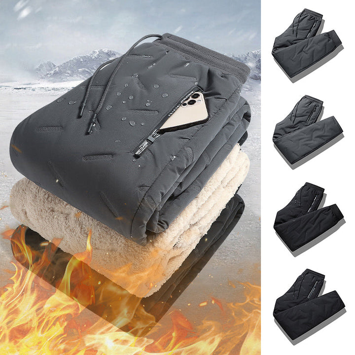 Varme unisex fleecebukser for vinterbruk, ideelle for utendørs og hverdagsaktiviteter. Elastisk passform.