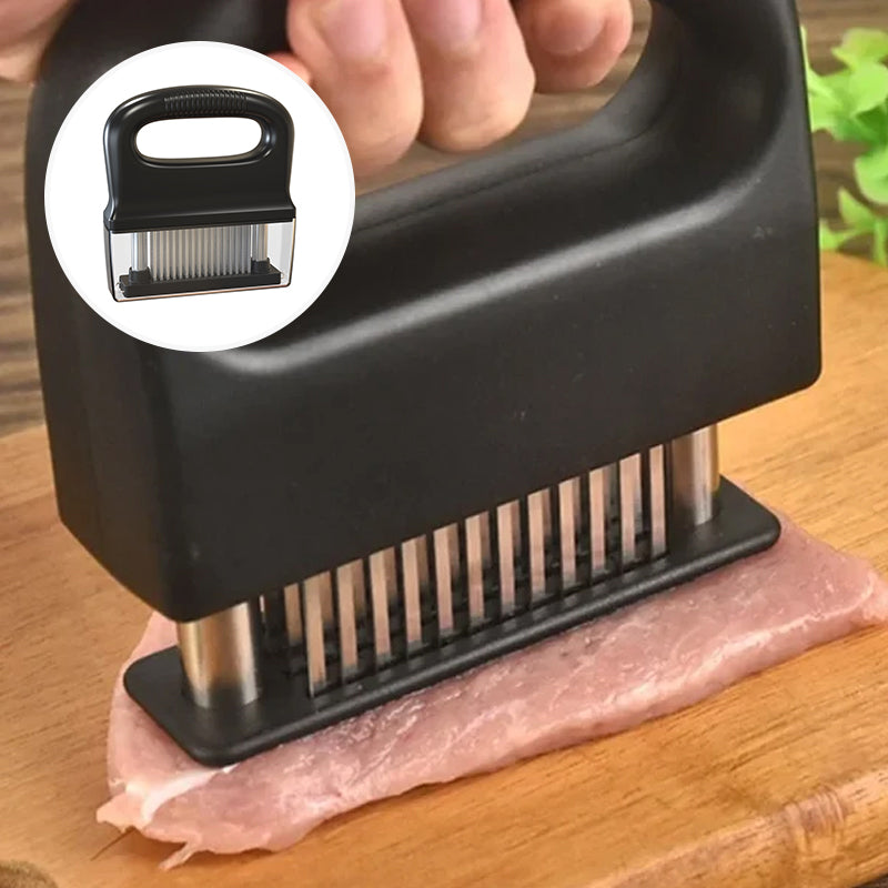 Praktisk kjøttmørner i rustfritt stål med 48 kniver. Uunnværlig for saftig og smakfullt kjøtt.