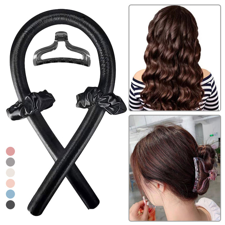 Skånsomme varmefrie krøller for sunnere hår. Satengbånd beskytter håret under styling uten varme.