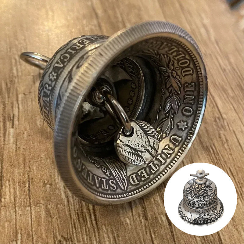 Elegant vintage veggklokke med Morgan Sølvdollar design, perfekt hjemmeinnredning og dekorasjon.