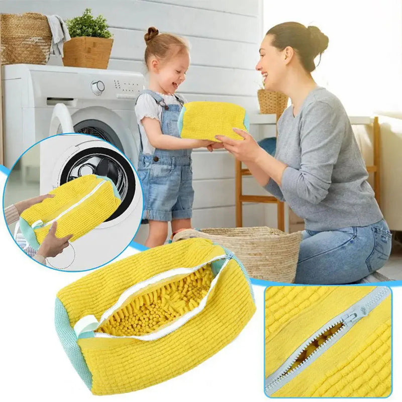 Ren og hygienisk skopose for vaskemaskin, sikrer dyp rengjøring uten å skade fottøy.