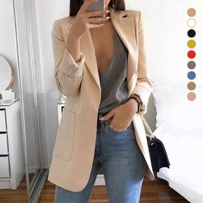 Elegant kvinneklær blazer for en sofistikert look. Ideell kontorstil og hverdagsbruk.