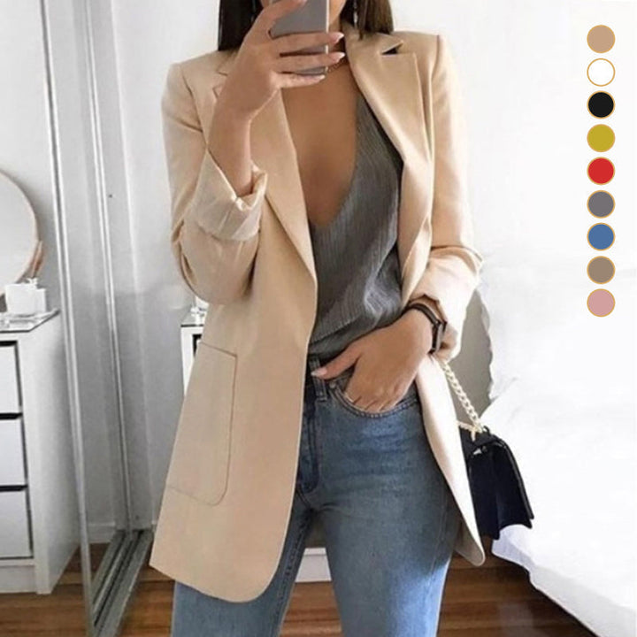 Elegant kvinneklær blazer for en sofistikert look. Ideell kontorstil og hverdagsbruk.