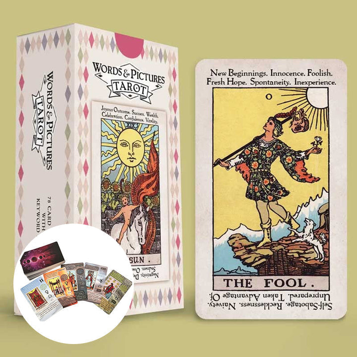 Tarotkortsett for å utforske åndelig innsikt og veiledning, spesielt tilpasset nybegynnere.