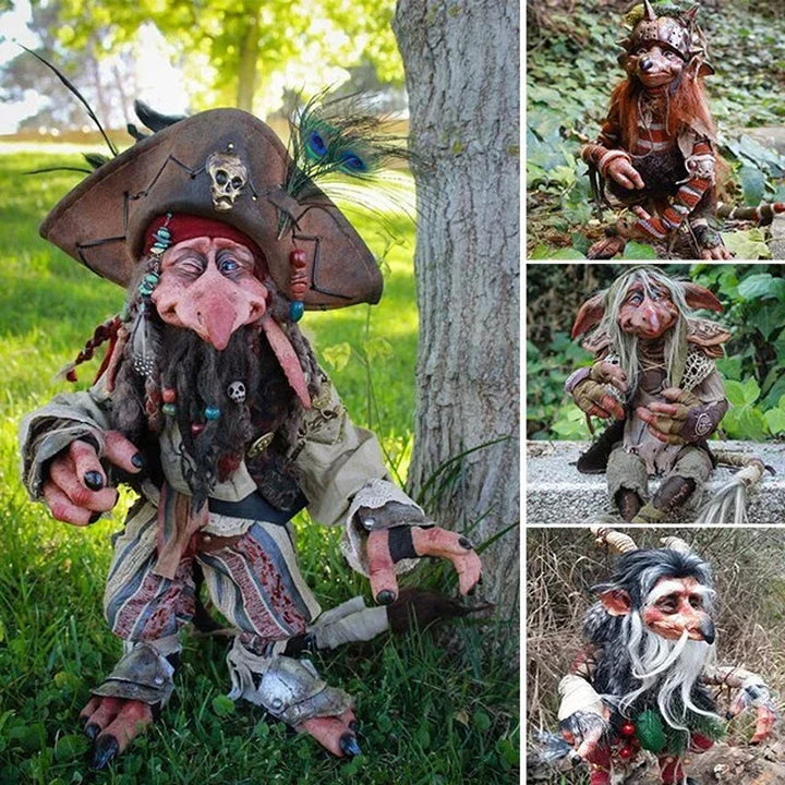 Detaljert hagefigur av goblin. Perfekt hagedekor i harpiks for et unikt hageliv.