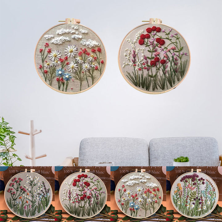 Kreativ gaveidé! Blomster broderisett for nybegynnere, en enkel og givende håndarbeidshobby.
