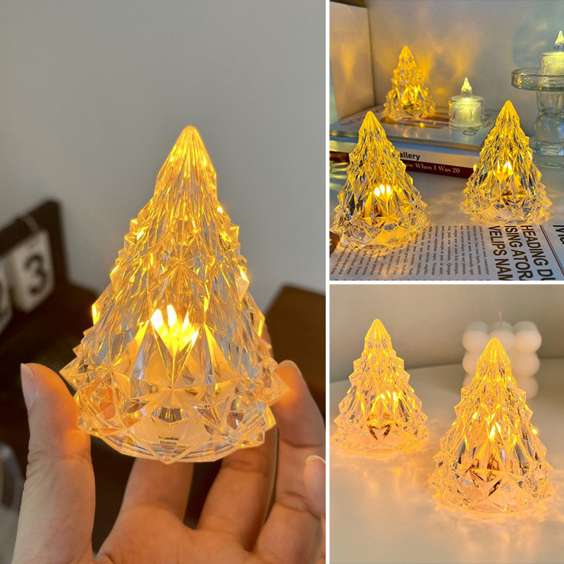 Batteridrevet mini LED juletre nattlys, ideelt for enkel og fleksibel juledekorasjon.