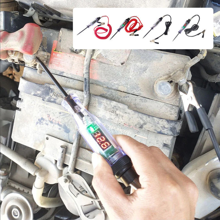 Sikker og nøyaktig 12V/24V kretstestpenn for bil, digital skjerm sikrer pålitelig elektrisk diagnostikk.