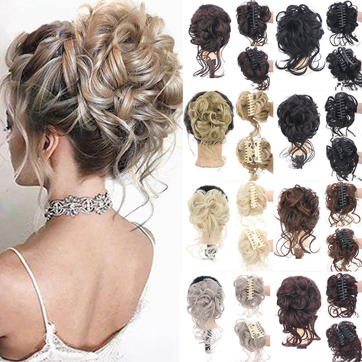 Syntetisk hårforlenger for hestehalebolle. Gir fylde og en elegant updo frisyre for kvinner.