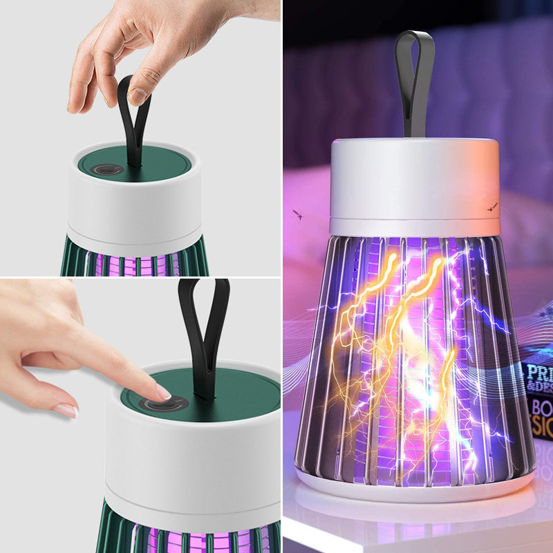 USB-oppladbar mygg- og fluemorderlampe med blått lys for stille og effektiv fangst.
