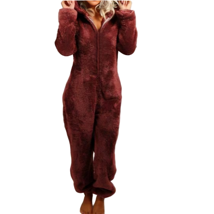 Superkoselig dame jumpsuit, varm one-piece pysjamas som gir komfort og hygge til dine avslappende stunder hjemme.