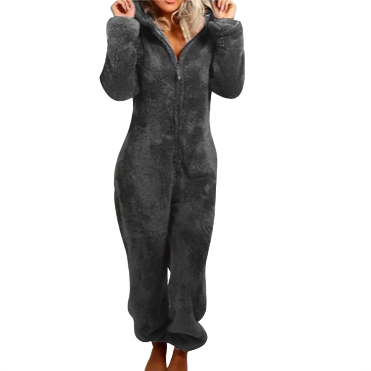 Varm dame jumpsuit for vinteren. Helfigur pysjamas som gir komfort og koselig innekos på kalde dager.