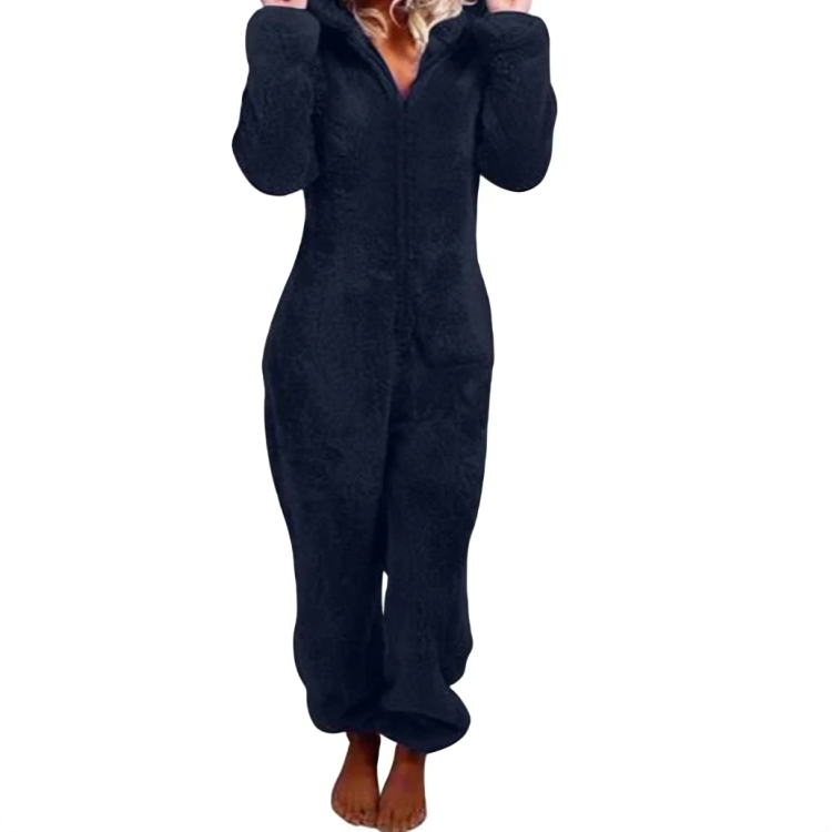 Myk dame pysjamas jumpsuit, helfigur kosedress for maksimal komfort og varme hjemme. Flott gaveidé.