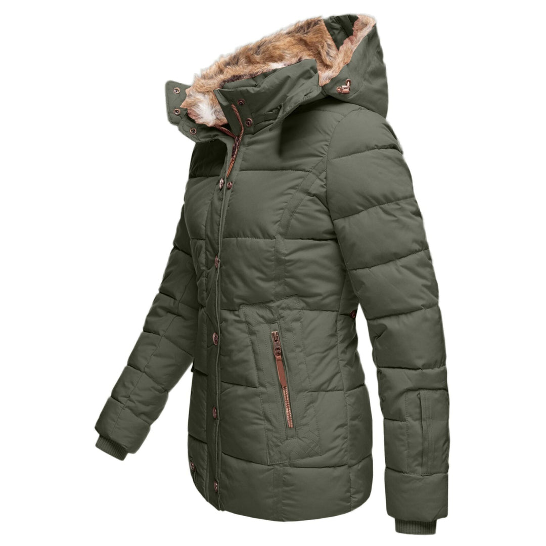 Dame vinterjakke med mykt fleecefôr. Varm, stilfull ytterjakke for kvinner. Perfekt for vinter og høst.