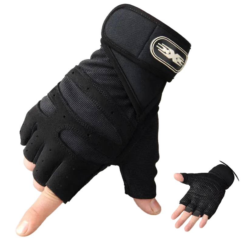 Unisex treningshansker med håndleddsstøtte for styrketrening. Ergonomiske og pustende gymhansker.