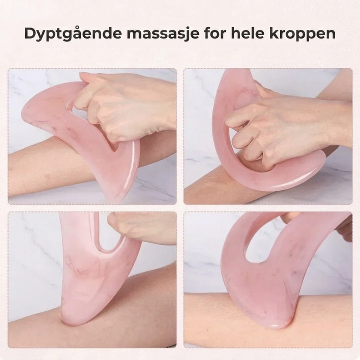 Ergonomisk Gua Sha stein til kroppsmassasje. Effektiv mot muskelstivhet og smertelindring for dyp velvære.
