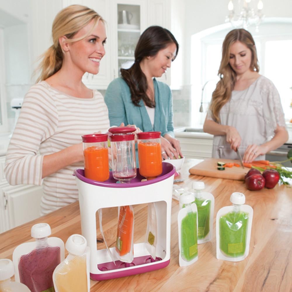 Hjemmelaget babymat på farten med denne innovative klemstasjonen og matposene.
