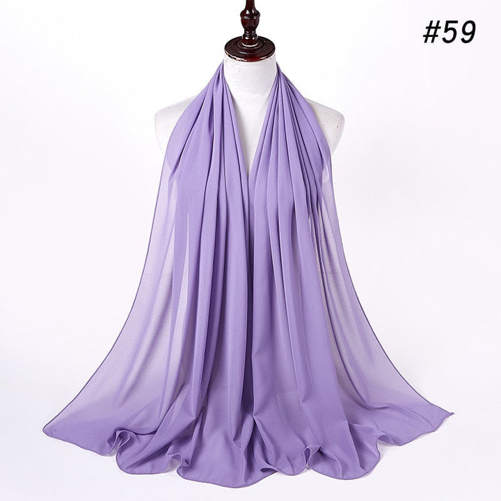 Komfortabelt chiffon sjal for damer, mykt og pustende.
