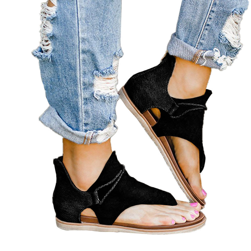 Komfortable retro damesandaler med ankelstropp, ideelle som sommersandaler og fritidssko for kvinner.