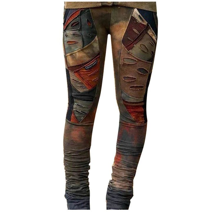 Levende retro tie-dye leggings for kvinner, med unikt fargespill og supermyk kvalitet.