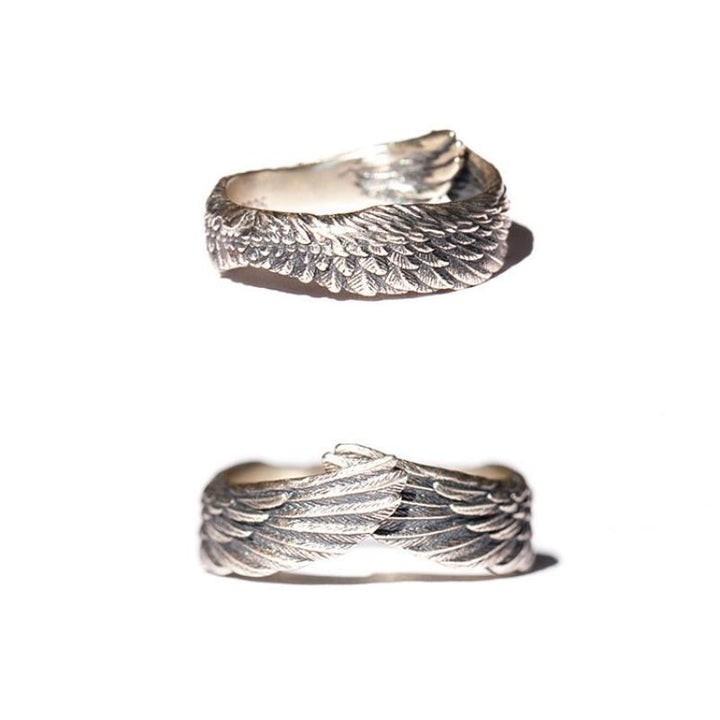 Sølv englevinge ring for kvinner, 925 sølv. Elegant damesmykke med symbolsk design.