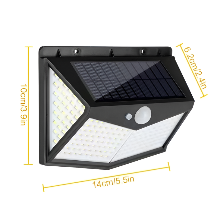 Moderne solcelle hagelampe med bevegelsessensor. Effektivt LED sikkerhetslys som passer for all utebelysning.