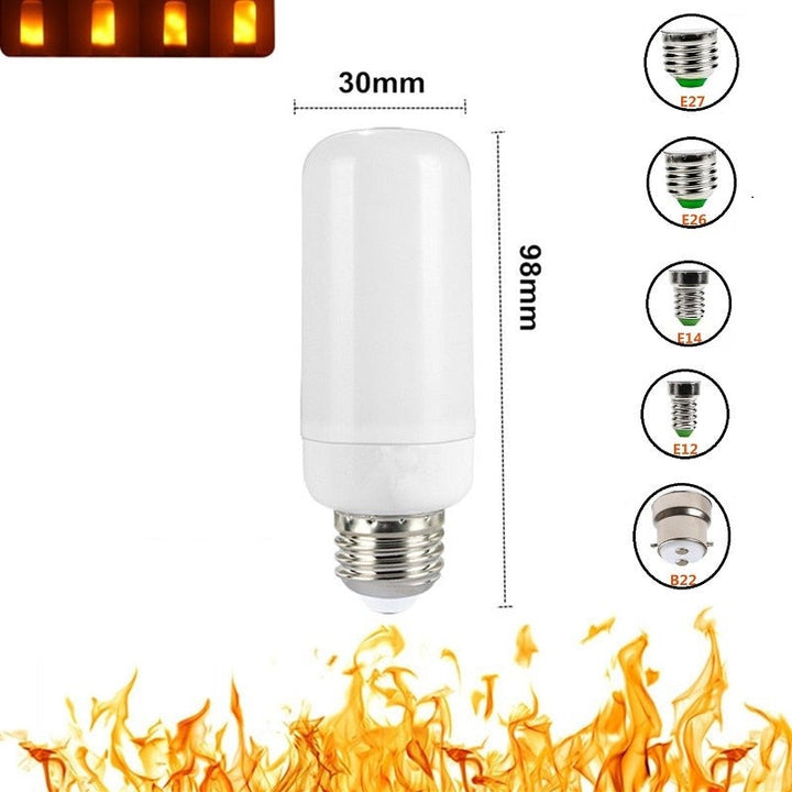 E27 LED-lyspære med naturtro flammeeffekt, perfekt for dekorativ og stemningsfull belysning.
