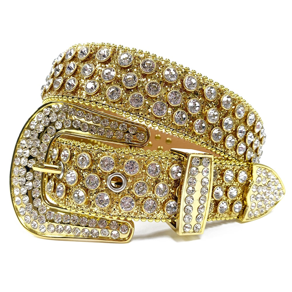 Elegant bling-belte med rhinestones for unisex, perfekt for et glamorøst utseende.