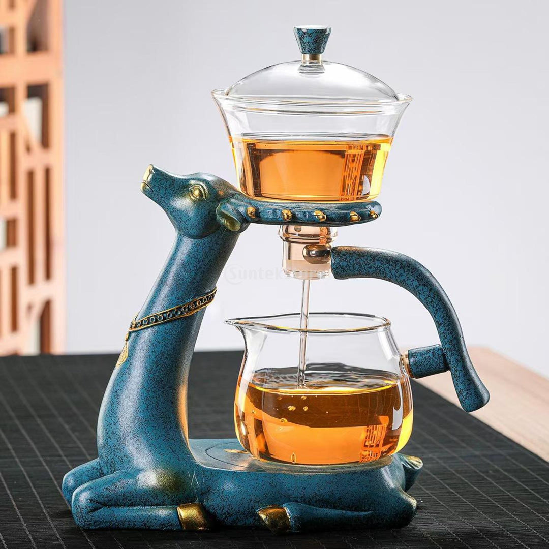 Automatisk hjorte te infuser kanne i glass. Praktisk tebrygger for en perfekt kopp te hver gang.