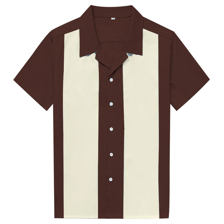 Behagelig kortermet bomullsskjorte for menn. Stripete design, perfekt som casual fritidsskjorte.