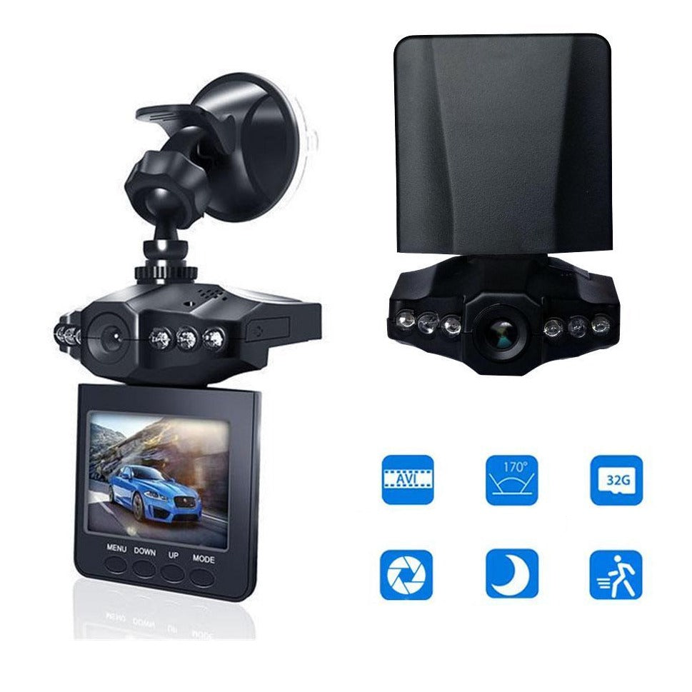 Bilkamera 1080P Full HD med IR nattesyn for klare videoopptak dag og natt i bil.
