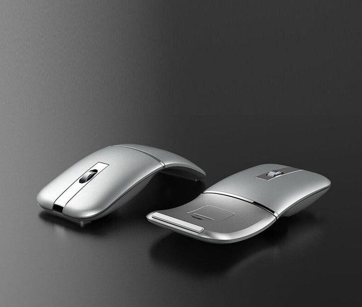 Bærbar Bluetooth mus, grå/svart ergonomisk design. Roterbar for optimal håndstilling og økt produktivitet.