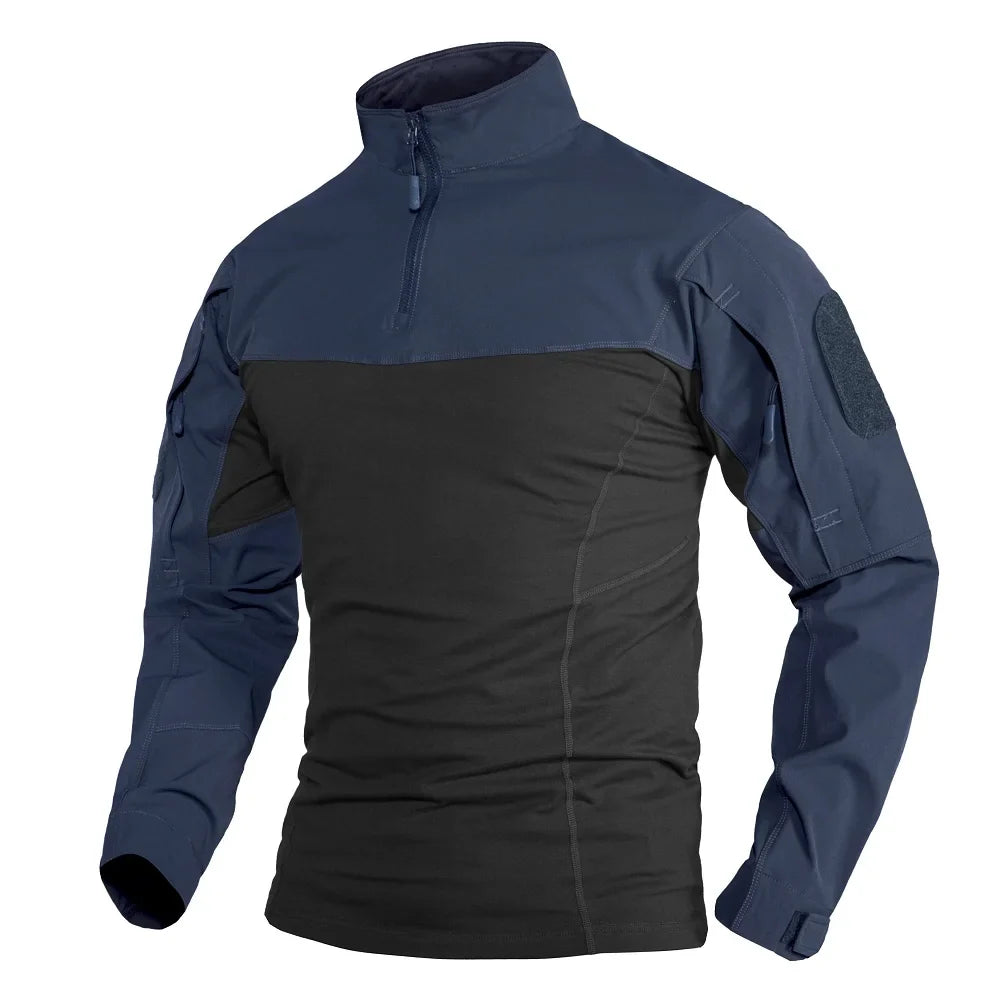 Herre mellomlag: Langermet 1/4-zip genser med lommer, perfekt for variert vær.