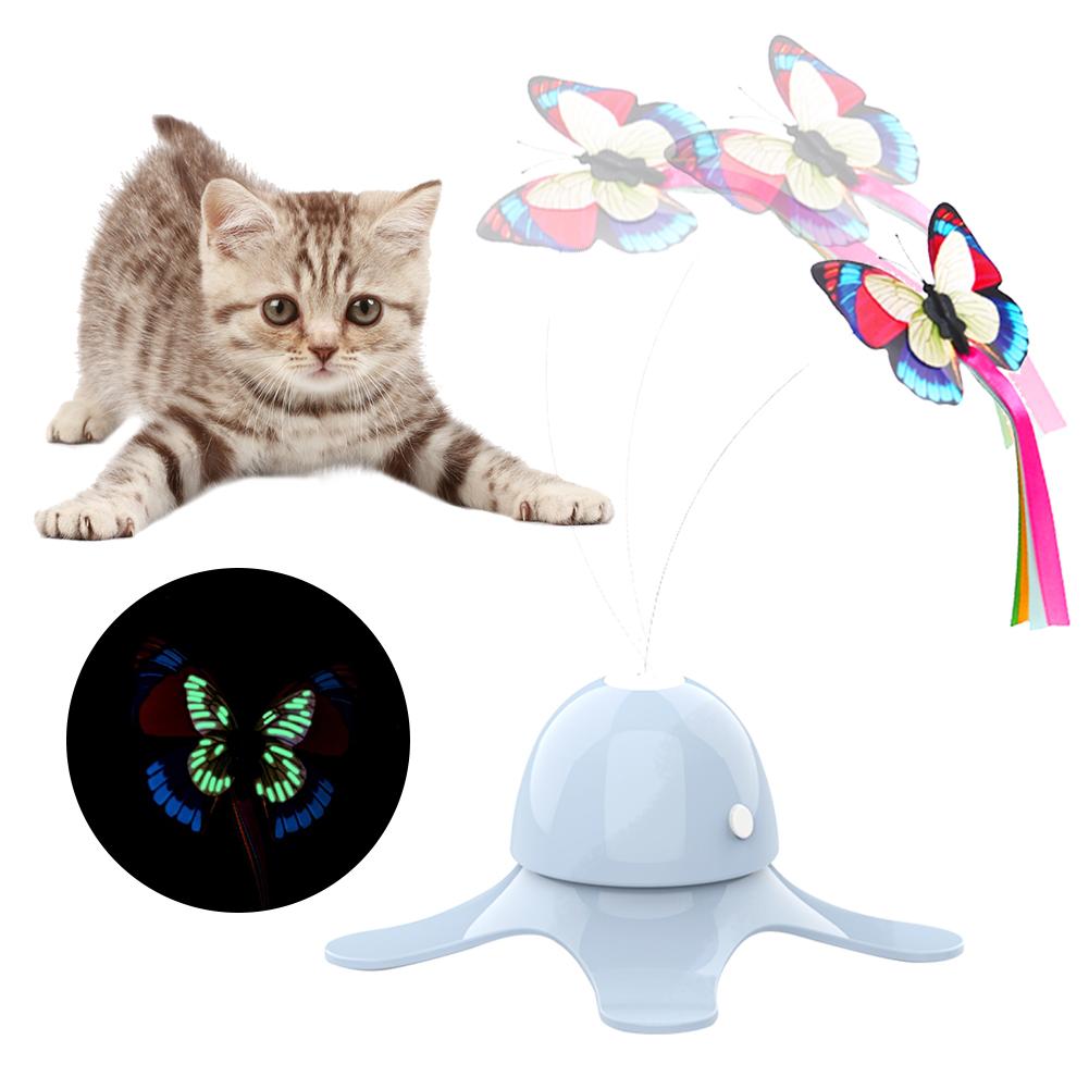 Interaktiv katteleke med roterende sommerfugl for timevis med moro og aktivitet for katt og kattunge.