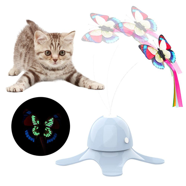 Interaktiv katteleke med roterende sommerfugl for timevis med moro og aktivitet for katt og kattunge.