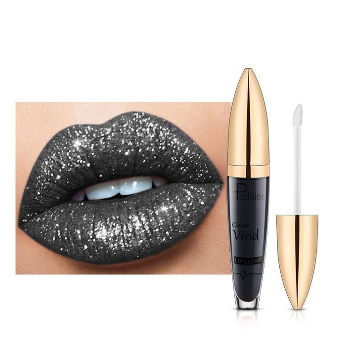 Lipgloss med glitrende effekt. Gir leppene en jevn og skinnende finish.