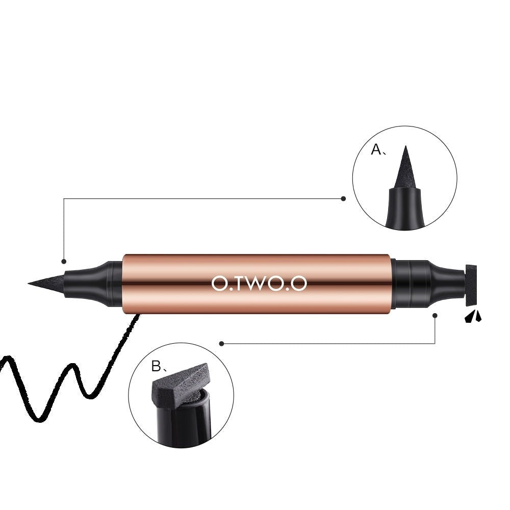 Dobbelsidig eyelinerstempel: presis vinge og tynn eyeliner. Ideelt for rask, vannfast og langvarig kattøye-look.