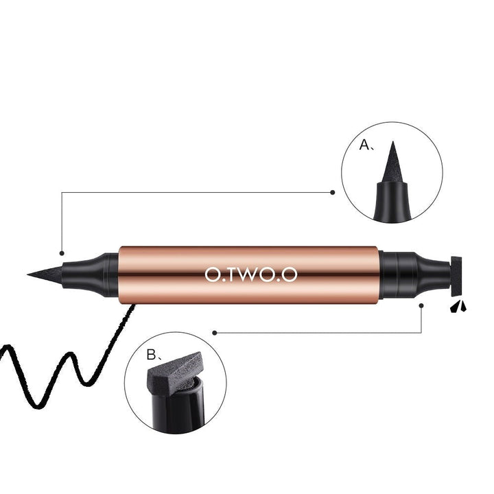 Dobbelsidig eyelinerstempel: presis vinge og tynn eyeliner. Ideelt for rask, vannfast og langvarig kattøye-look.