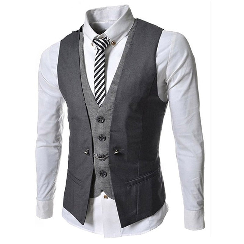 Mørk blå slim fit dressvest for menn. Et smart og moderne valg for stilbevisste herrer.