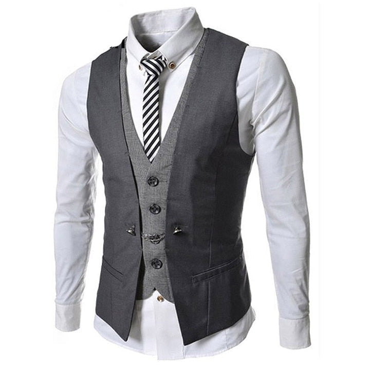 Mørk blå slim fit dressvest for menn. Et smart og moderne valg for stilbevisste herrer.