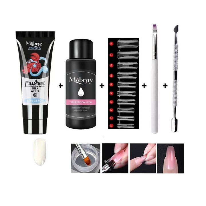 Kvinners poly gel neglesett for perfekte, langvarige DIY negleforlengelser hjemme.