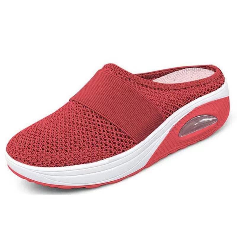 Smertelindrende damesko med luftpute og buestøtte, designet for komfort hele dagen.